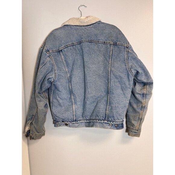 Vintage Men's Levi's Authentic 1850 Sherpa Distressed Denim Jacket Sz. M - Picture 2 of 6